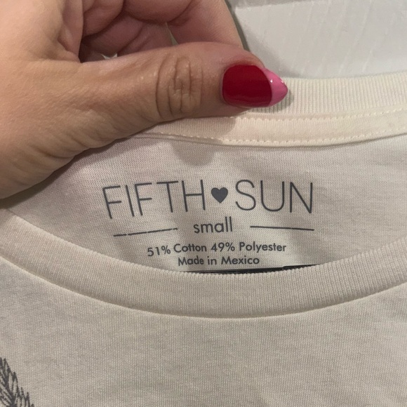 Fifth Sun Ivory Floral Print Tee - Picture 3 of 4